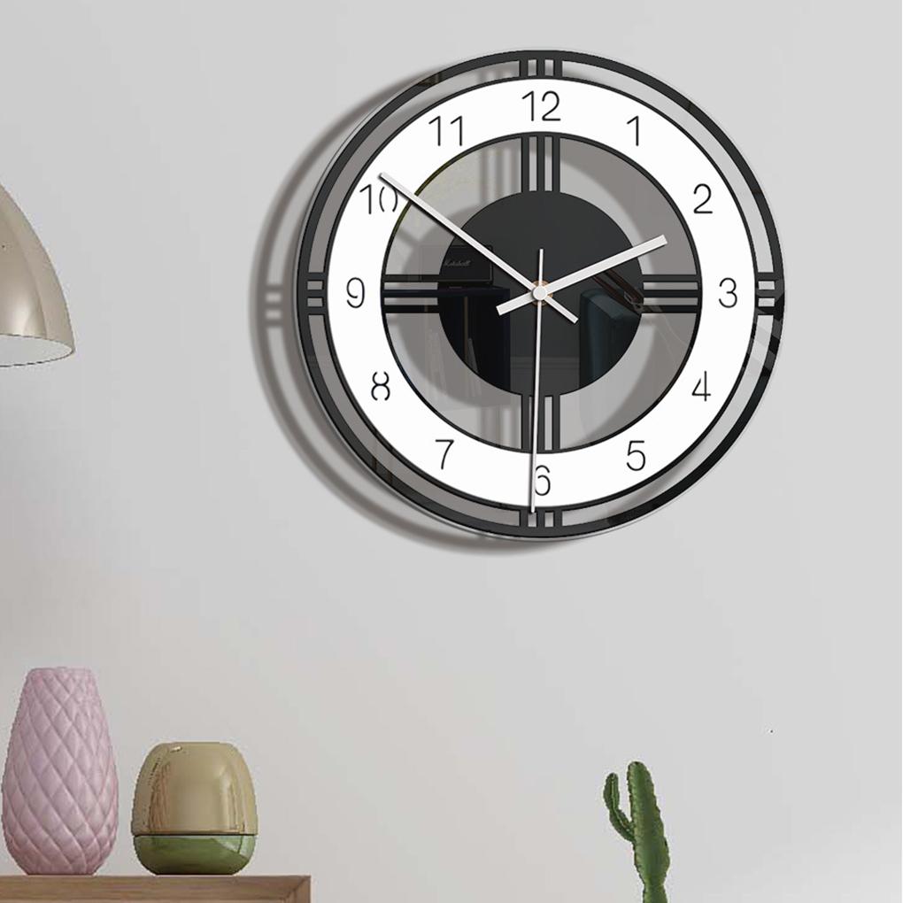 Изображение товара: Настенные часы с круглым циферблатом, акриловые металлические указки для дома, гостиной, спальни, простые Винтажные Украшения, 1 шт.