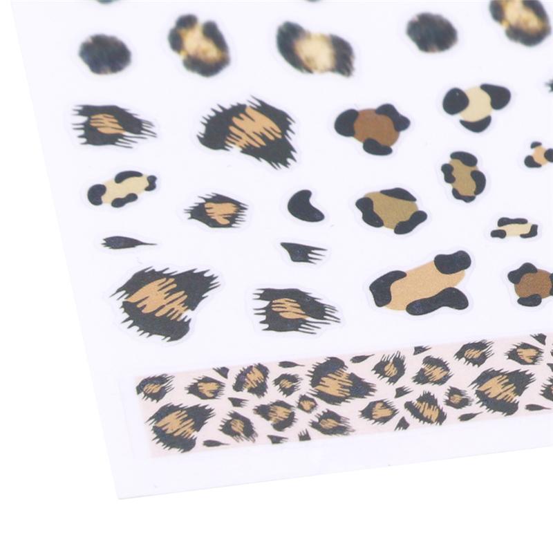 Изображение товара: 1 лист переводных наклеек для ногтевого дизайна с леопардовым принтом, переводные наклейки, Полные Обертывания, украшение для маникюра, аксессуары «сделай сам» для дизайна ногтей, маникюра