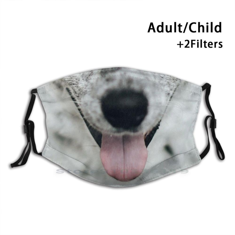 Изображение товара: Очаровательная Милая Черная собачья маска для лица, многоразовая маска для рта с фильтрами для детей