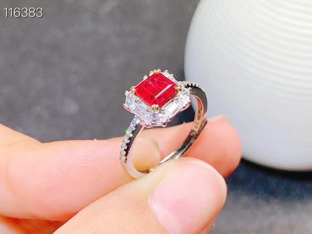 Изображение товара: KJJEAXCMY, Изящные Ювелирные изделия, имитация серебра, кольцо с натуральным Рубином, популярное кольцо для девушек, тест на поддержку