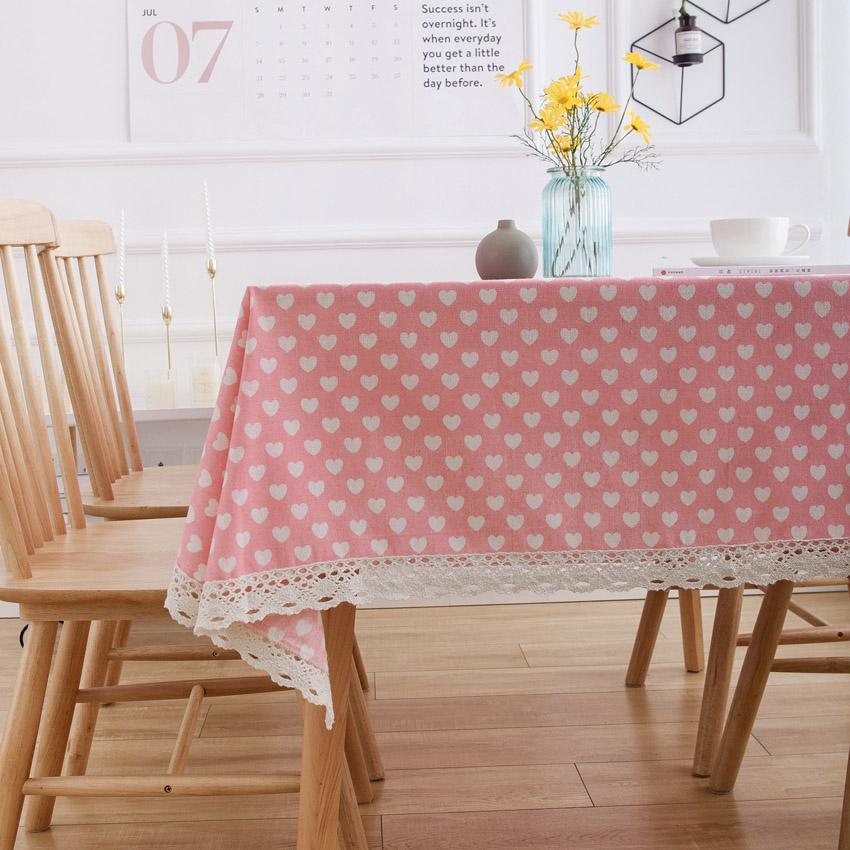 Изображение товара: Розовая любовь скатерть пылезащитный фон ткань печать нескользящий Декор кофейный столик для ресторана скатерти Toalha De Mesa