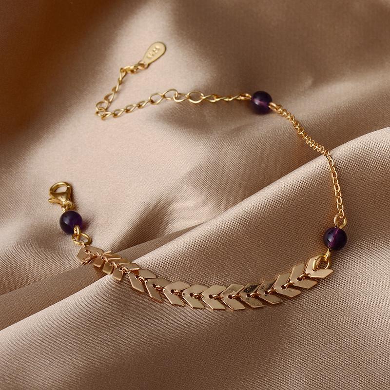 Изображение товара: Новый Кристальный браслет с лунным камнем, асимметричный серебряный золотой цвет, ювелирное изделие, браслеты для женщин, подарки на день рождения