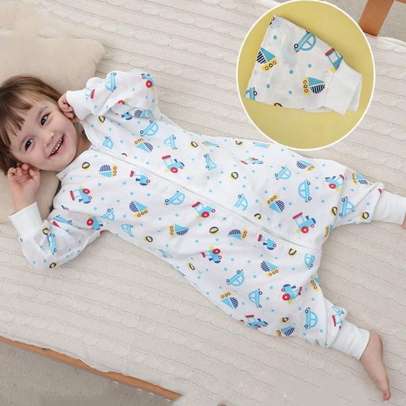 Изображение товара: Летний Тонкий детский спальный мешок, удобная детская одежда для сна, дышащее одеяло для новорожденных с защитой от ударов, двухсторонние спальные мешки на молнии