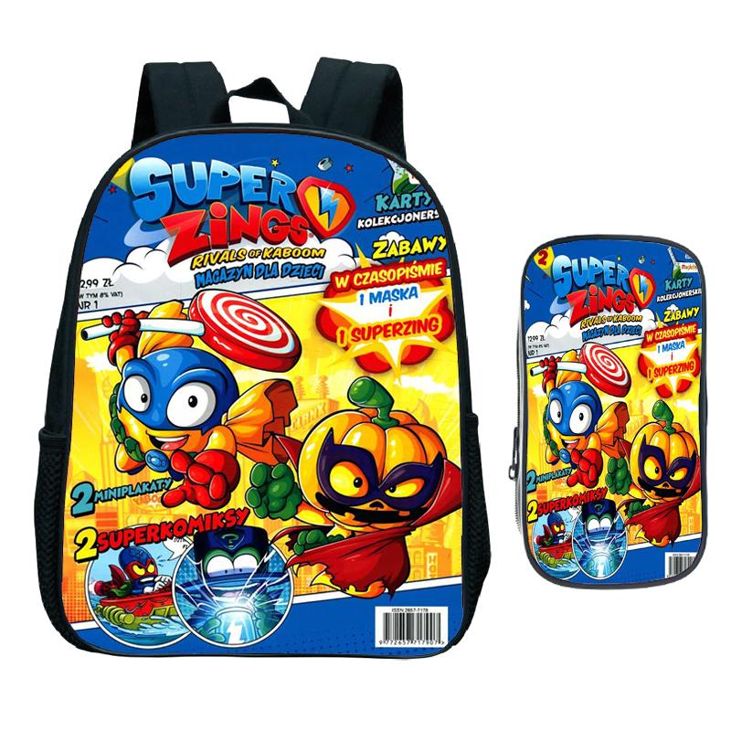 Изображение товара: Детский рюкзак Super Zings для детского сада, детский рюкзак для начальной школы, сумка для книг для малышей, подарок (комплект из 2 предметов/рюкзак + сумка для ручки)