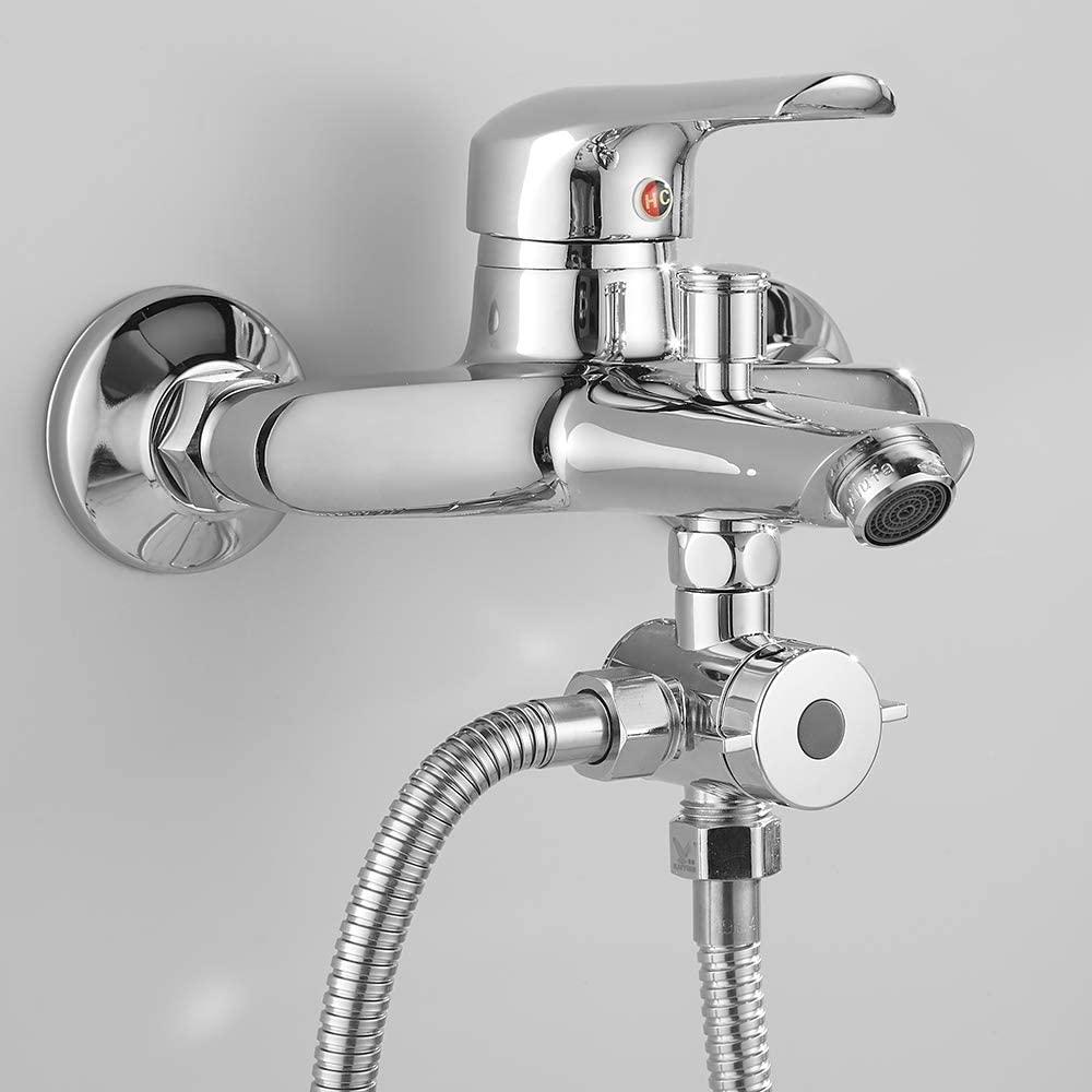 Изображение товара: Хромированный переводной клапан для душа из АБС-пластика 1/2 дюйма, регулируемый тройной адаптер, запасная часть для ванной комнаты