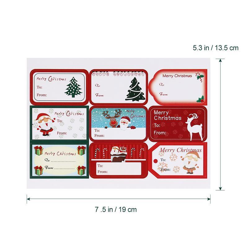 Изображение товара: Рождественские самоклеящиеся Стикеры для подарков, стикеры, этикетки для рождественских подарков с Санта-Клаусом, снежинками, 144