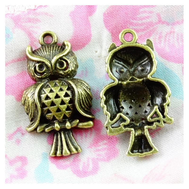 Изображение товара: 30pcs 30.9*17MM Antique Bronze Plated Owl Charms Pendants for Diy Necklace Jewelry Making Handmade Craft