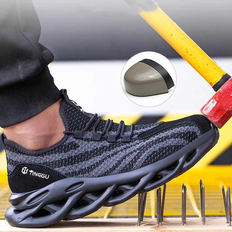 Изображение товара: Кроссовки мужские рабочие со стальным носком, брендовая безопасная обувь, непробиваемые рабочие ботинки