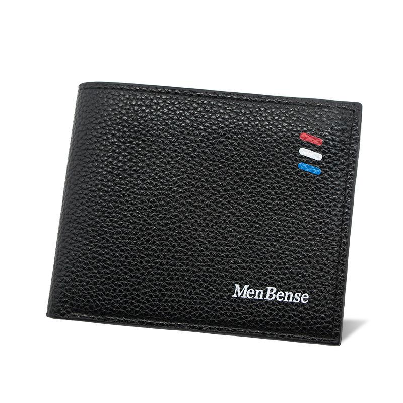 Изображение товара: Винтажный кожаный кошелек для мужчин, брендовый роскошный короткий тонкий деловой бумажник с зажимом для денег, кредитных карт, по долларовой цене