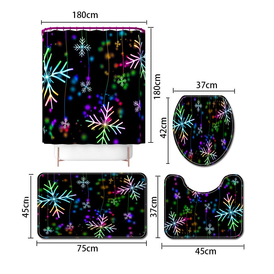 Изображение товара: Красочные простой Стиль Ванная комната коврик для ванной и душа Шторы комплект с геометрическим рисунком, напольный коврик для туалета Ванная комната Нескользящие Коврики для ванной комнаты Набор
