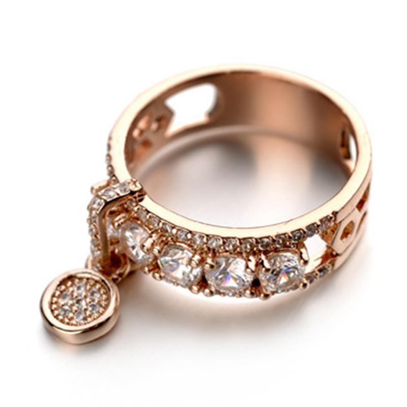 Изображение товара: Новые винтажные обручальные кольца Milangirl из розового золота с кристаллами для женщин Роскошные обручальные кольца с белым цирконием ювелирные изделия
