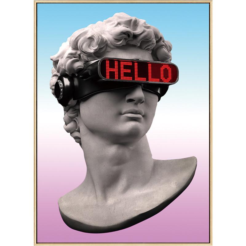 Изображение товара: Дэвид Скульптура с очки виртуальной реальности VR очки художественный холст плакат и принты Дэвид холст настенные картины Настенный декор картины без рамы