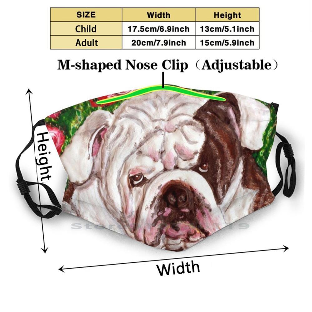 Изображение товара: Собака: Английский бульдог Bullie * Найджел * ~ поп-арт ~ оригинальная картина ~ Lilykoart печать многоразовая маска Pm2.5 фильтр маска для лица для детей