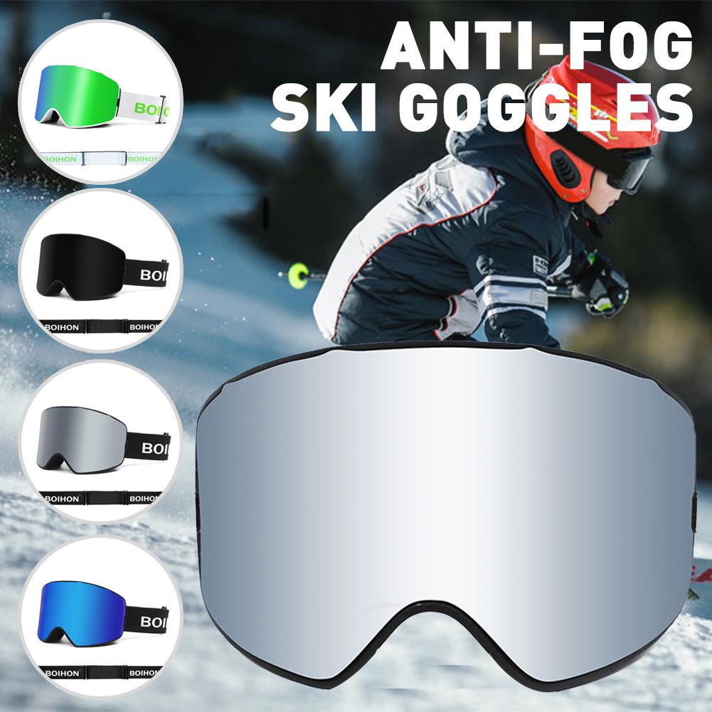 Изображение товара: Лыжные очки Анти-туман линзы лыжные очки снег OTG очки регулируемый ремешок унисекс УФ Защита сноуборд Скейт лыжные очки