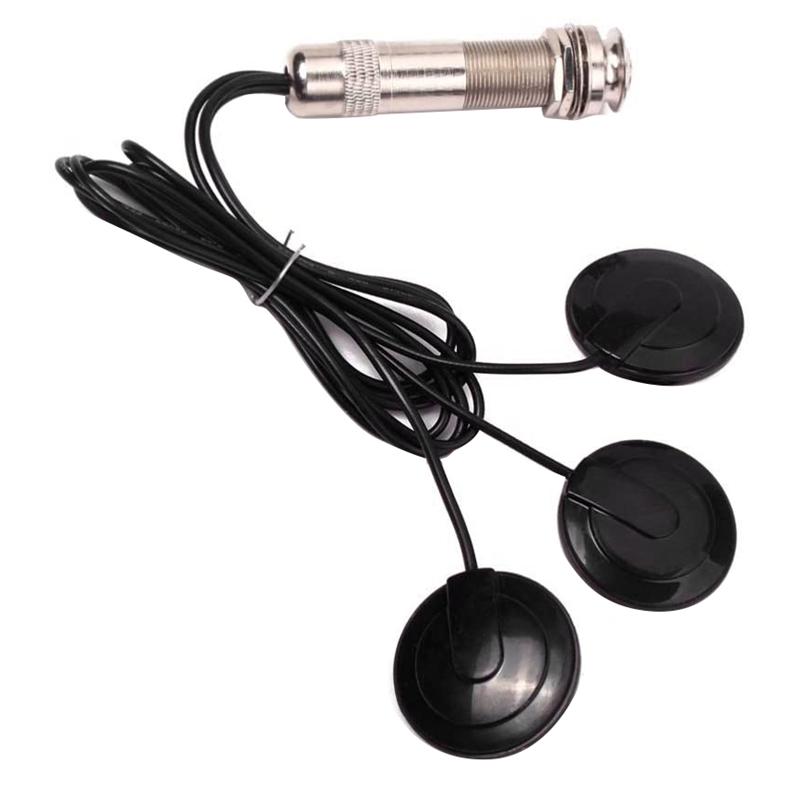 Изображение товара: Гитарный звукосниматель пьезо контакт Пикап микрофон 3-преобразователь Системы для акустической 6,35 мм Jack (черный)
