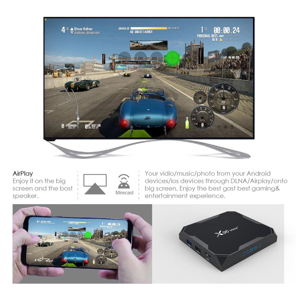 Изображение товара: ТВ-приставка X96 Max Plus, Android 9.0, Amlogic S905x3 8K, Smart Media Player, Youtube, Wifi, Android smart TV Box PK X96Q max, 2020