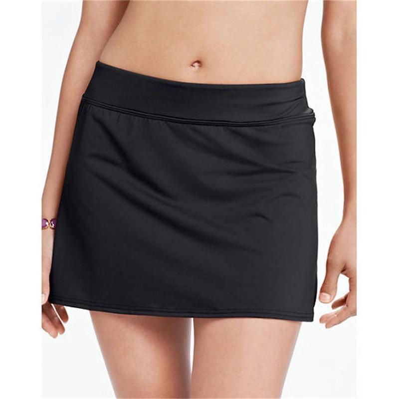 Изображение товара: Новая модная однотонная женская юбка, летняя стильная пляжная короткая мини-юбка, женские сексуальные вечерние юбки со средней талией