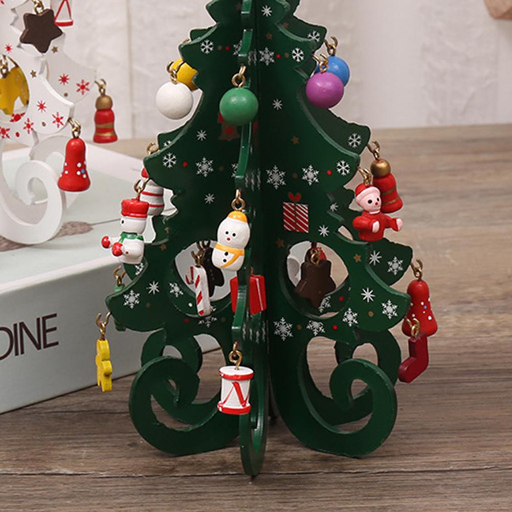 Изображение товара: Рождественская елка Детская ручной работы DIY стерео Деревянная Рождественская дерево на сцене макет рождественские украшения