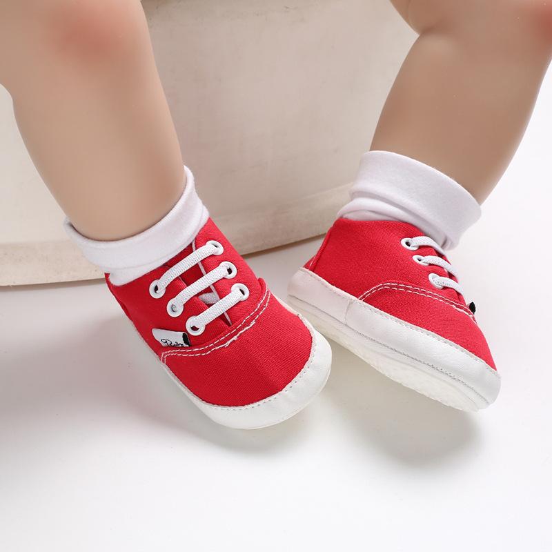 Изображение товара: Парусиновая обувь для маленьких мальчиков и девочек, весна-осень, с мягкой подошвой, для новорожденных, 0- 18 м, туфли для новорожденных