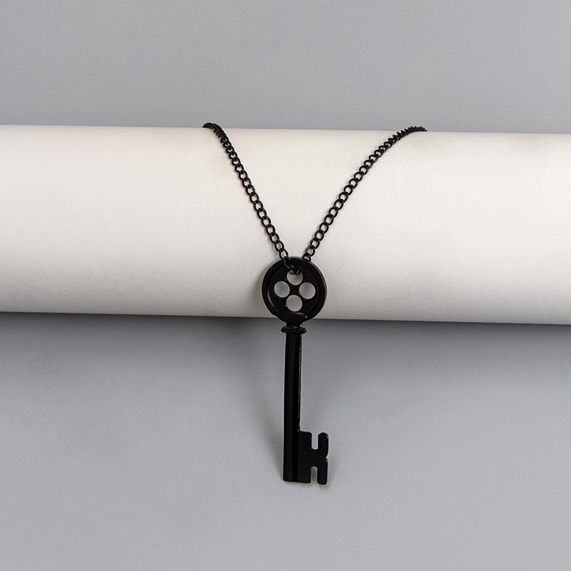 Изображение товара: Ожерелье из фильма Коралина, ювелирные изделия, черная кнопка, ключ секрета дверной кулон, ожерелья, аксессуары для косплея