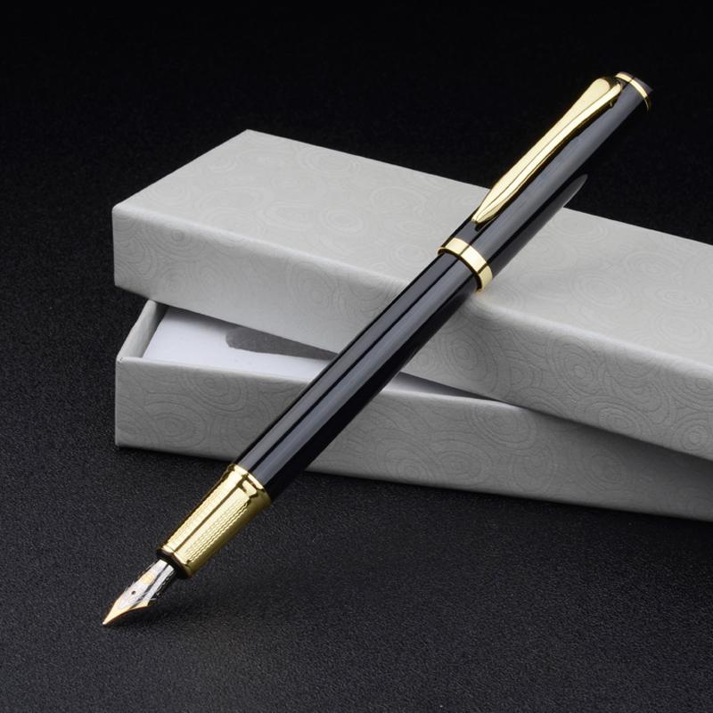 Изображение товара: Ручка 0,5 мм с школьным памятным офисом, ручка для письма в подарочной коробке, Высококачественный золотой черный Иридий, деловой подарок, инструменты для письма