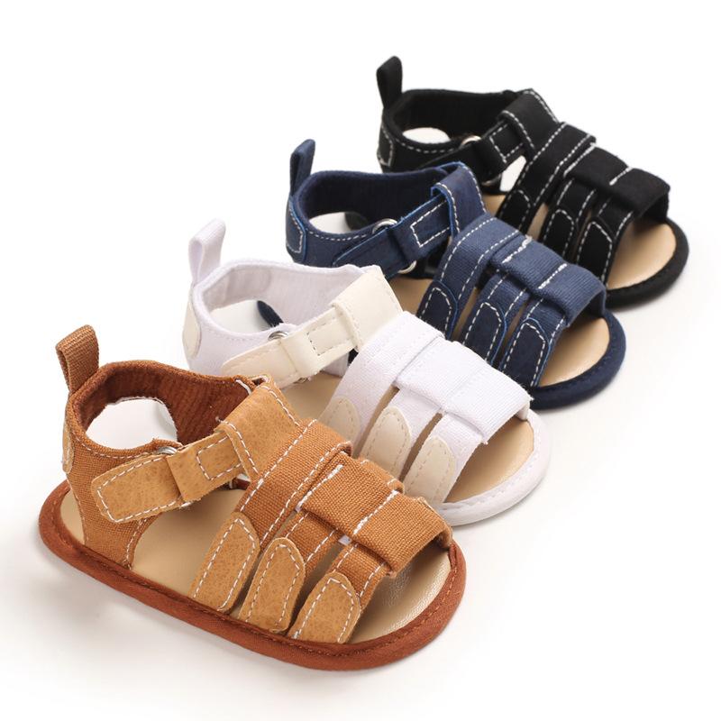 Изображение товара: Парусиновые джинсовые Мокасины, детские летние модные сандалии для мальчиков 7 стилей, кроссовки, обувь для младенцев, сандалии для детей 0-18 месяцев
