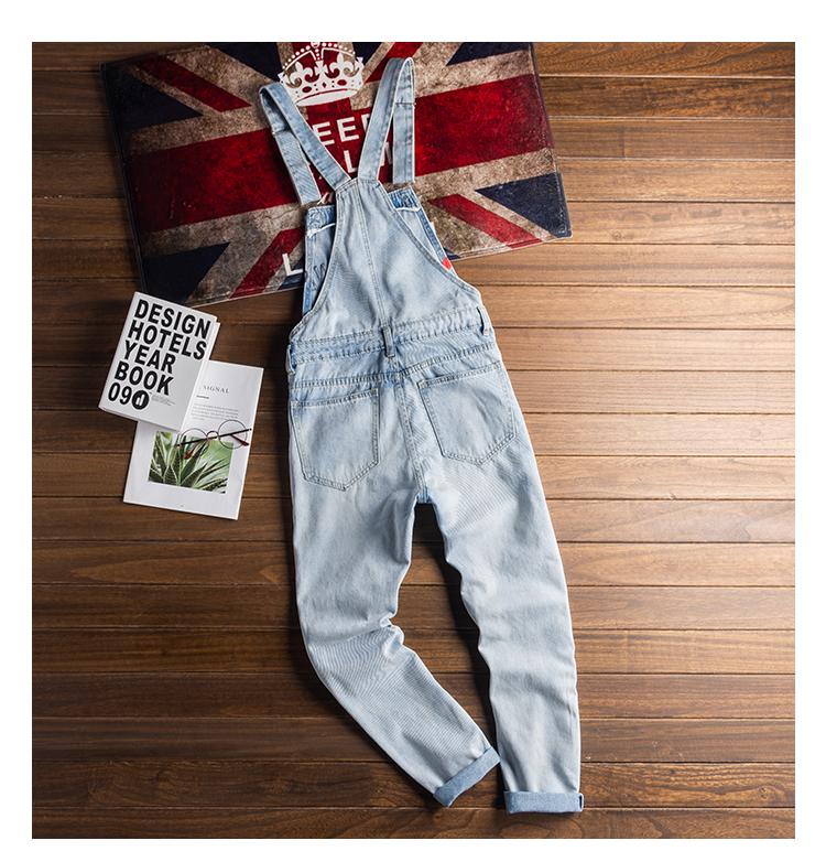 Изображение товара: Джинсовый комбинезон мужской, с индивидуальным принтом, легкий, 2020, прямые, универсальные джинсы, комбинезоны различных цветов