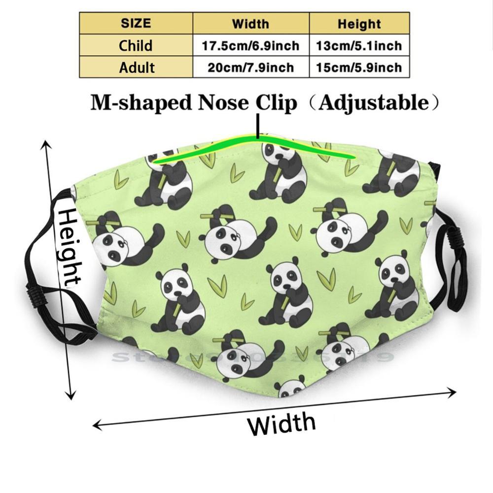 Изображение товара: Маска рта многоразовая с фильтром Pm2.5, милая панда, медведь, паттерн, забавная панда, панда, Современная панда