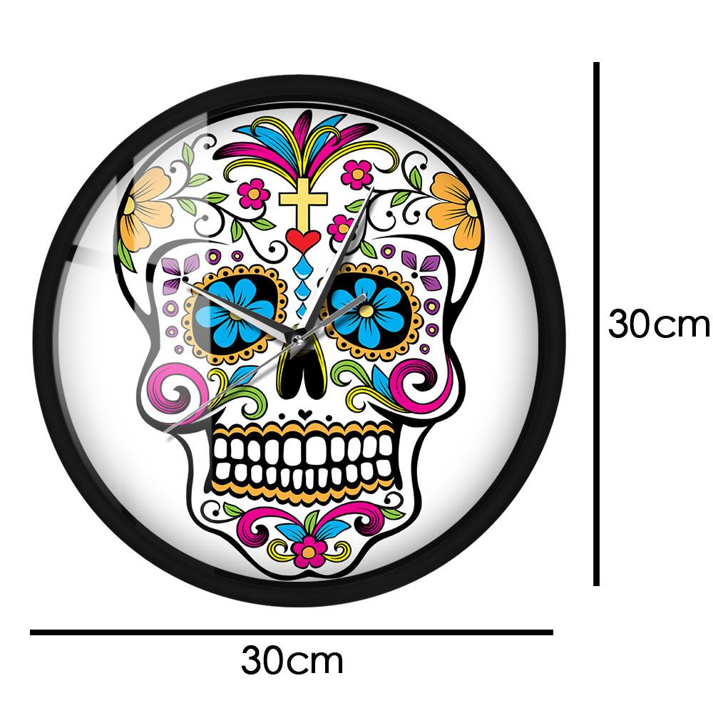 Изображение товара: Яркий цветочный череп, освещенный ночник, светильник, лампа, часы, Мексиканский диа де День мертвых, умный звуковой контроль, светодиодный часы на Хэллоуин