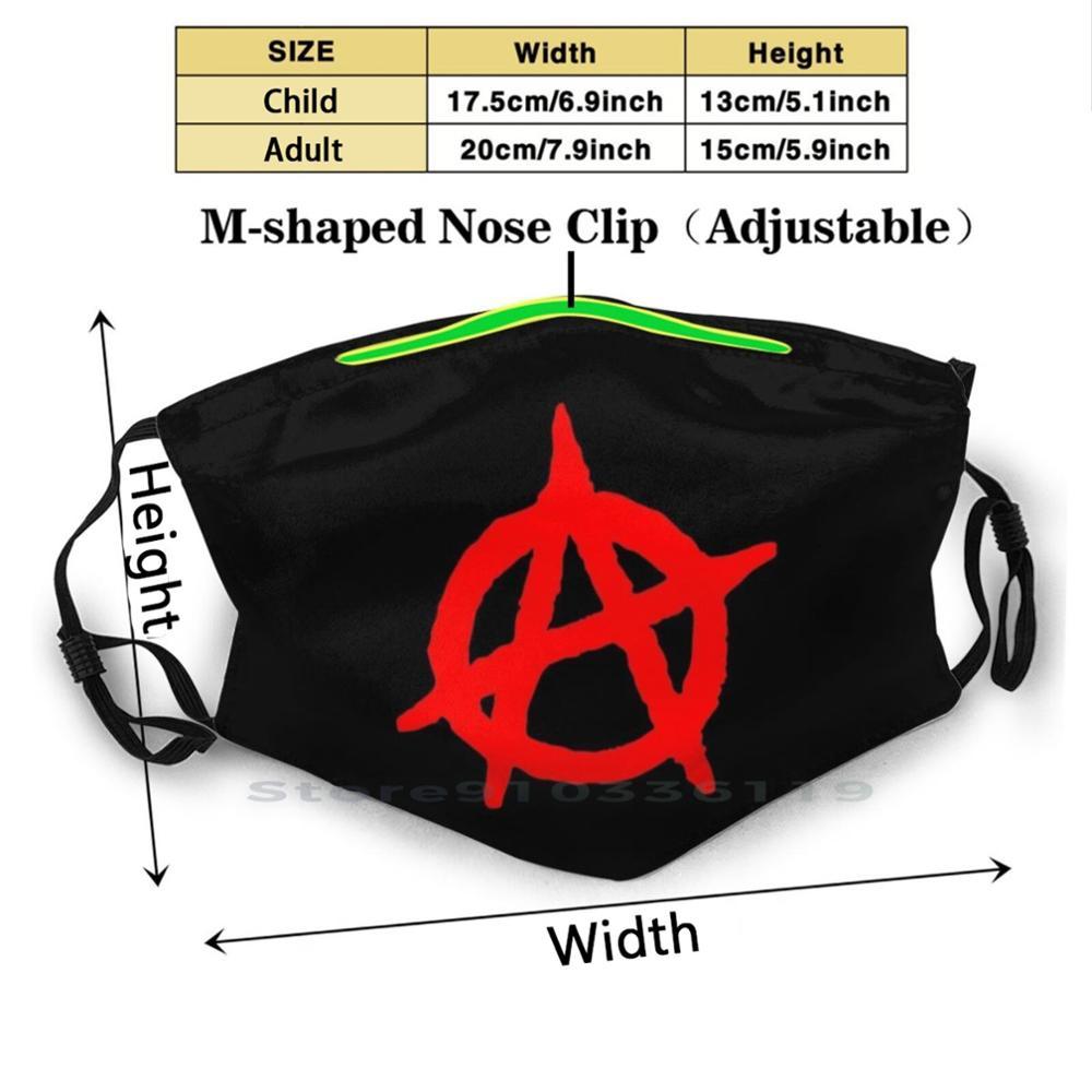 Изображение товара: Многоразовая маска с принтом анархии Pm2.5, фильтр, маска для лица, детская анархия, панк, Н, рулон, капитализм, анархист, Современная корка