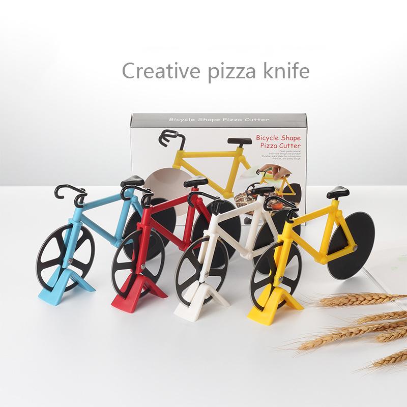 Изображение товара: Креативный нож для пиццы, инструмент, нескользящая ручка, нержавеющая сталь, велосипед, нож для пиццы, нож для торта, нож для резки, кухонные гаджеты N