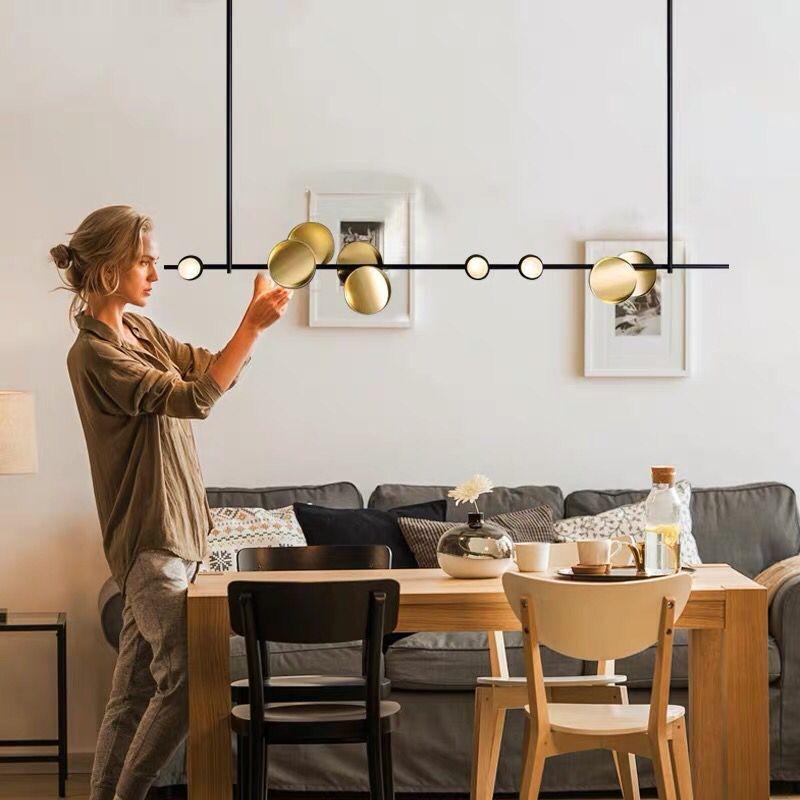 Изображение товара: Современный светодиодный светильник для столовой, люстра в скандинавском стиле, длинные подвесные светильники для офиса, освещение для бара, лампы для учебы