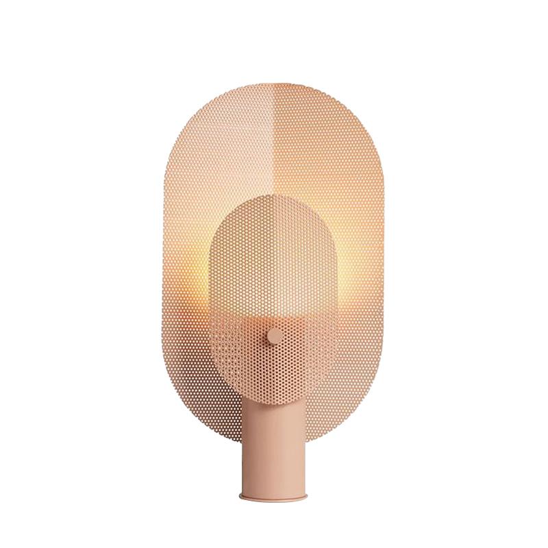 Изображение товара: Оригинальная настольная лампа в клетку, дизайнерская декоративная модель для гостиной, Настольная прикроватная настольная лампа розового цвета для обучения искусству