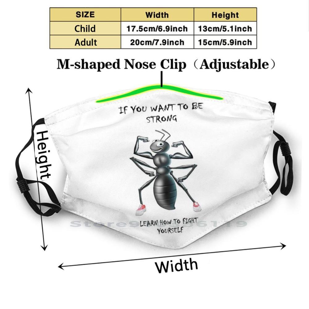 Изображение товара: Сильный Ant печати многоразовый Pm2.5 фильтр DIY маска для лица для детей человек для женщин и девушек; Ушками для мальчиков, надпись летняя спортивная ГОРЯЧИЙ ХИТ хлопковый топ на бретелях