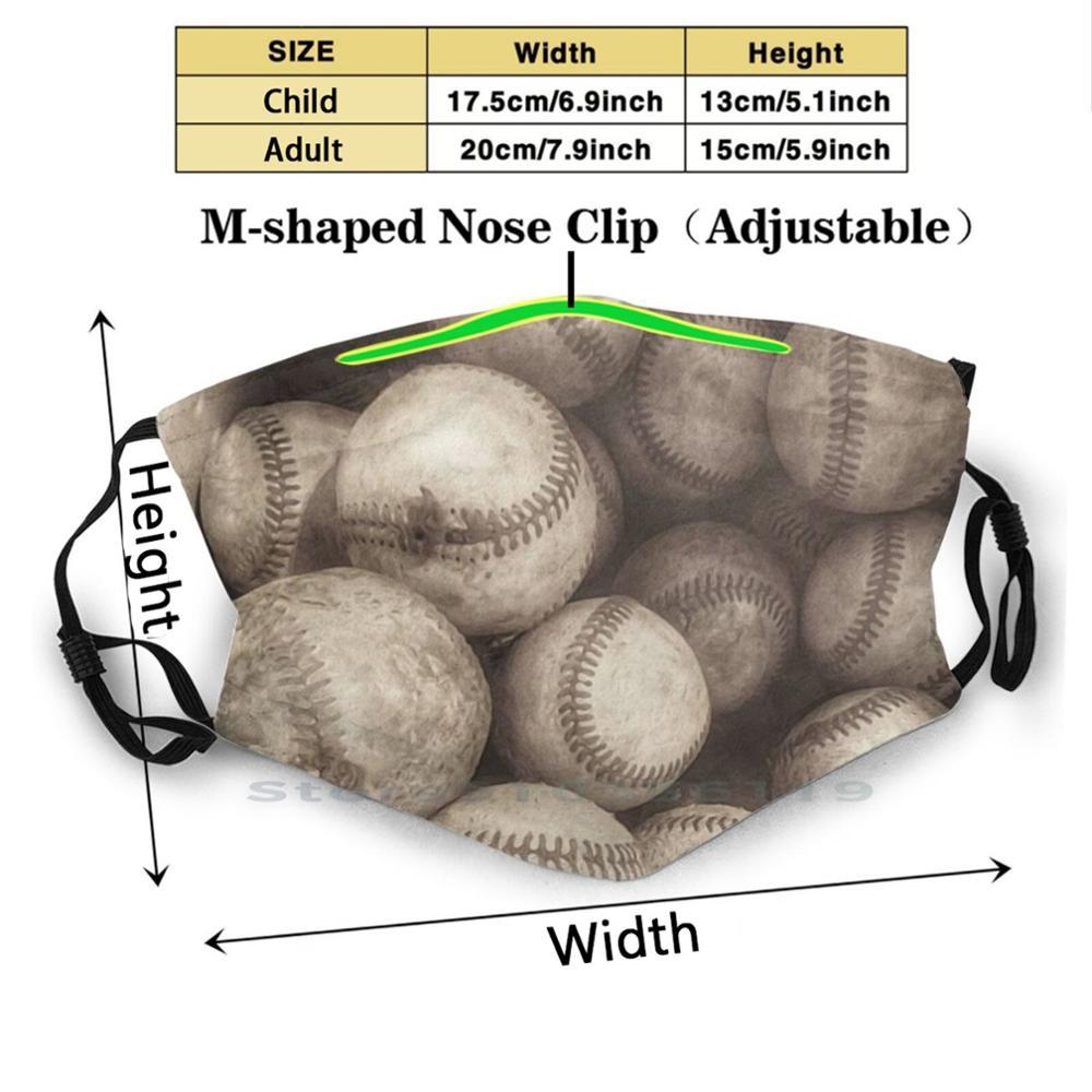 Изображение товара: Сумка-мешок из старых Бейсбол s в сепии для взрослых и детей моющиеся смешное лицо маска с фильтром цифровой манипуляции сепия Бейсбол ведро