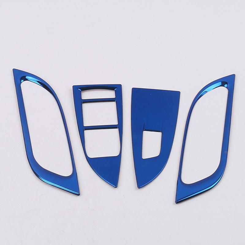 Изображение товара: Car Window Control Panel Protective Frame Armrest Lift Switch Sequin Decorative Stickers for Chevrolet Cruze 2017 Style