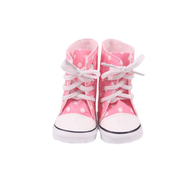 Изображение товара: Обувь для куклы 7*4 см, парусиновые сапоги с высоким верхом для женщин, 18 дюймов, 43 см, для девочек