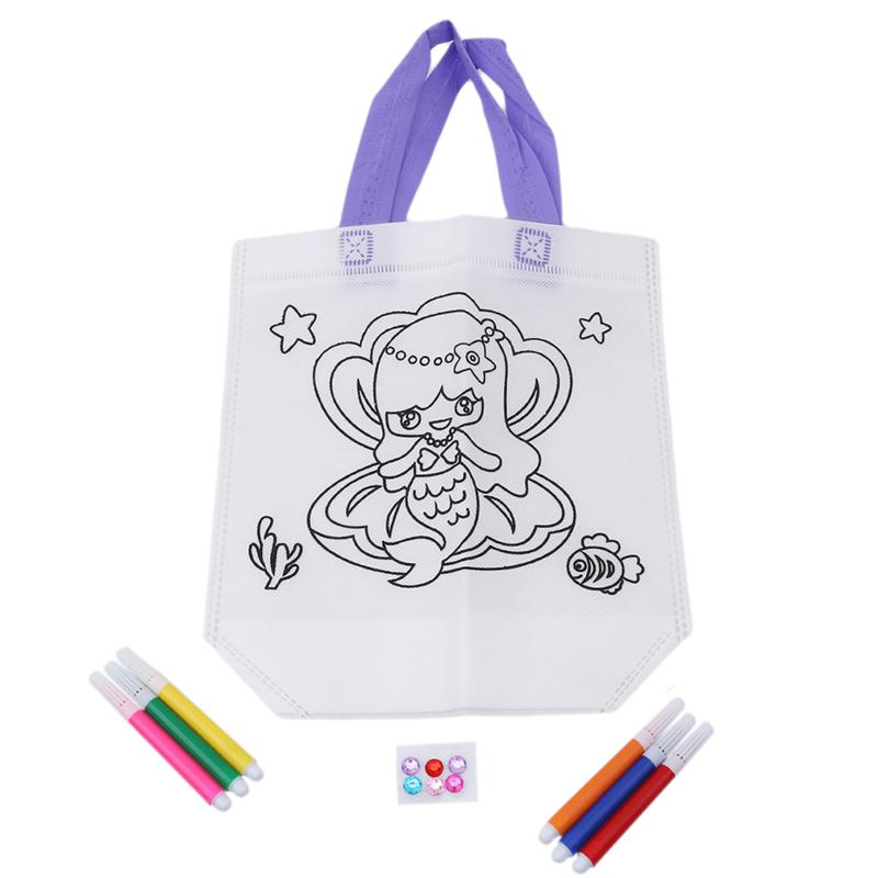 Изображение товара: Детская цветная сумка для рисования «сделай сам», Детский обучающий Развивающие игрушки для рисования с безопасной нетоксичной водной ручкой, подарок для мальчиков и девочек