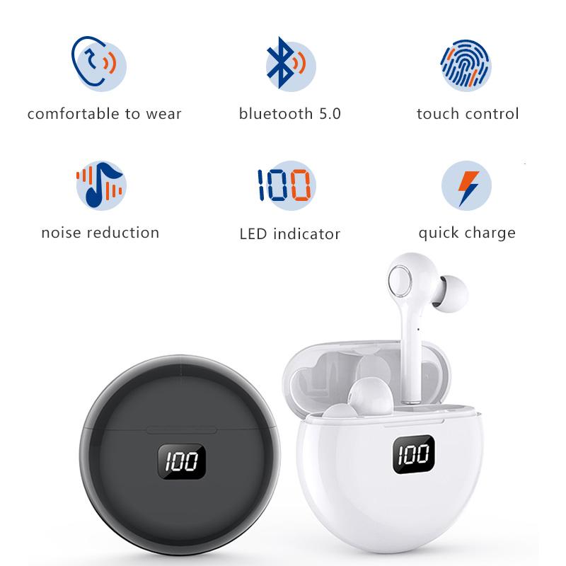 Изображение товара: Миниатюрные наушники-вкладыши Bluetooth 5,0, Hi-Fi беспроводные наушники, гарнитура с микрофоном, спортивные наушники, гарнитура с стерео звуком для Samsung, LG