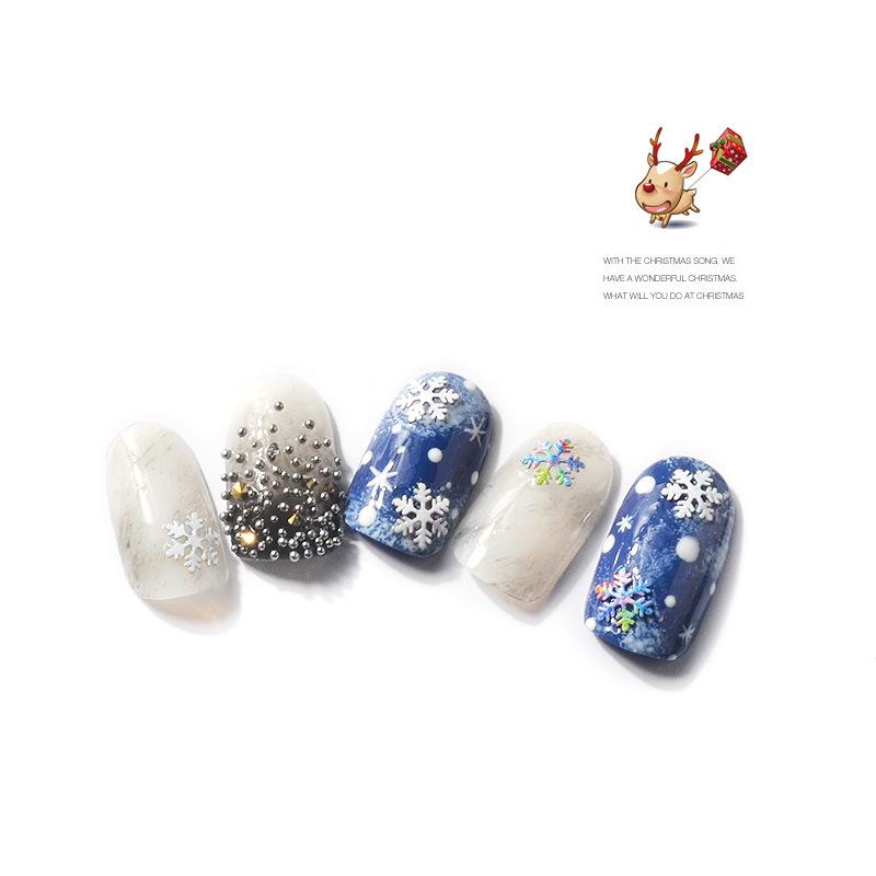 Изображение товара: 1 коробка 3D Рождественские ногти белые цветные снежинки блестки хлопья смешанные цветы Spangles ювелирные изделия для дизайна ногтей Декор лак для маникюра