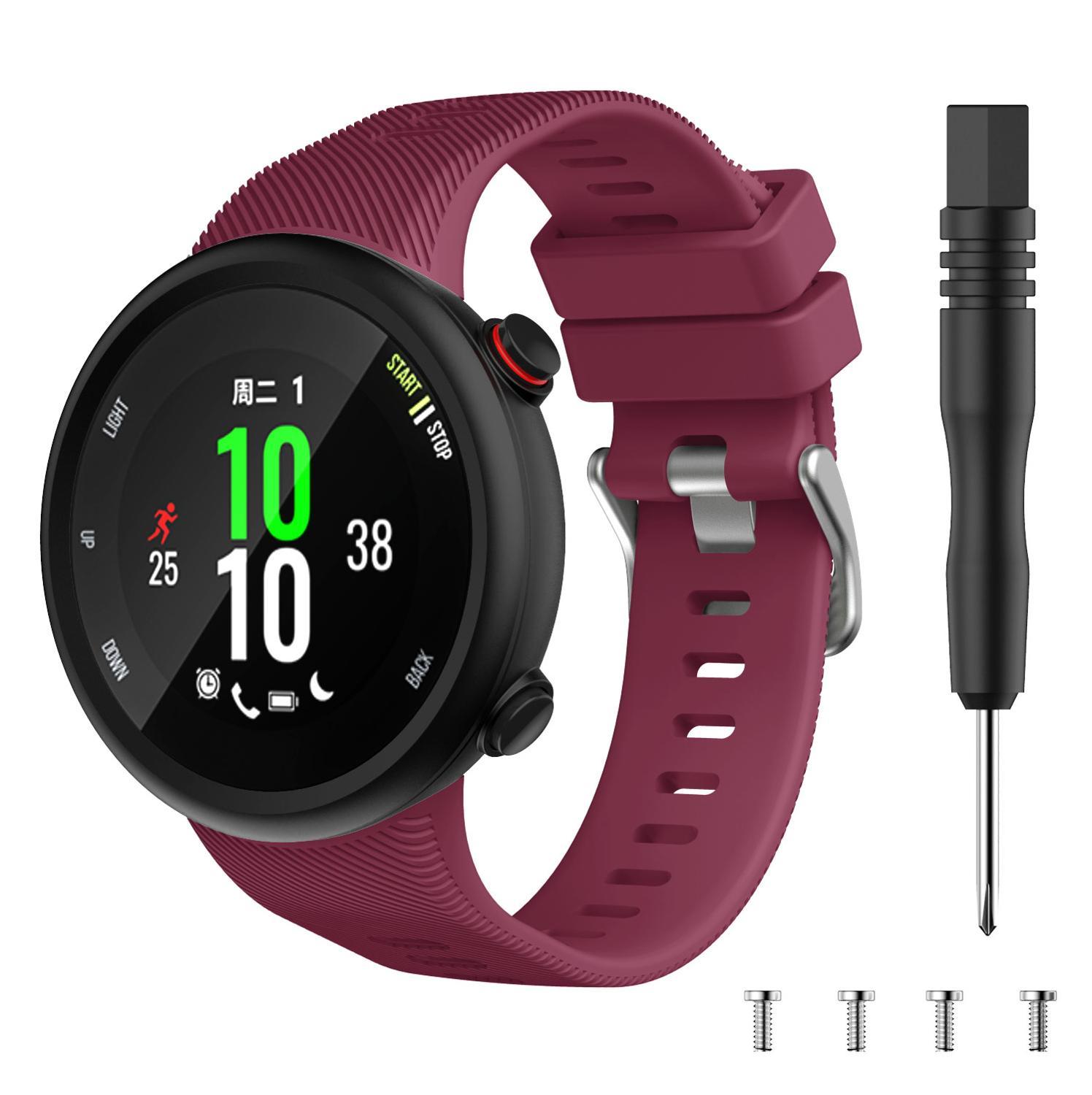 Изображение товара: Сменный спортивный ремешок для умных часов Garmin Forerunner 45 45s, Цветной силиконовый браслет с инструментом