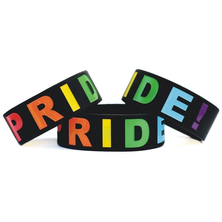Изображение товара: Радужный силиконовый браслет ЛГБТ гордость Мальчик девушка символ Гей Гордость мужские и женские ювелирные изделия