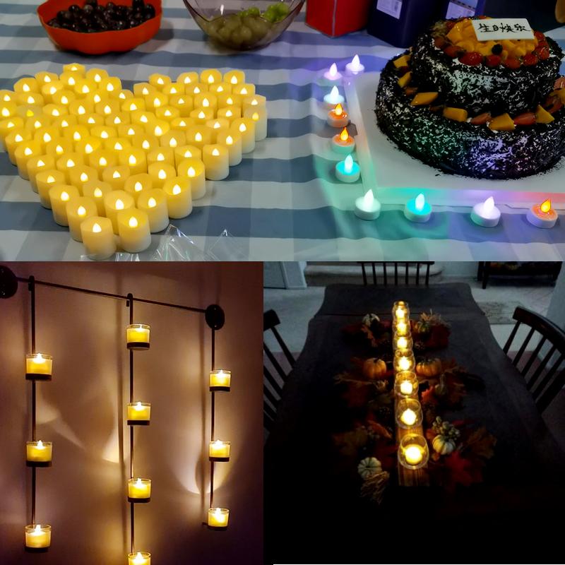 Изображение товара: Светодиодные свечи с мерцающим огнем таймер дистанционное управление для свадебного украшения дома электрические свечи USB перезаряжаемые Чайные свечи