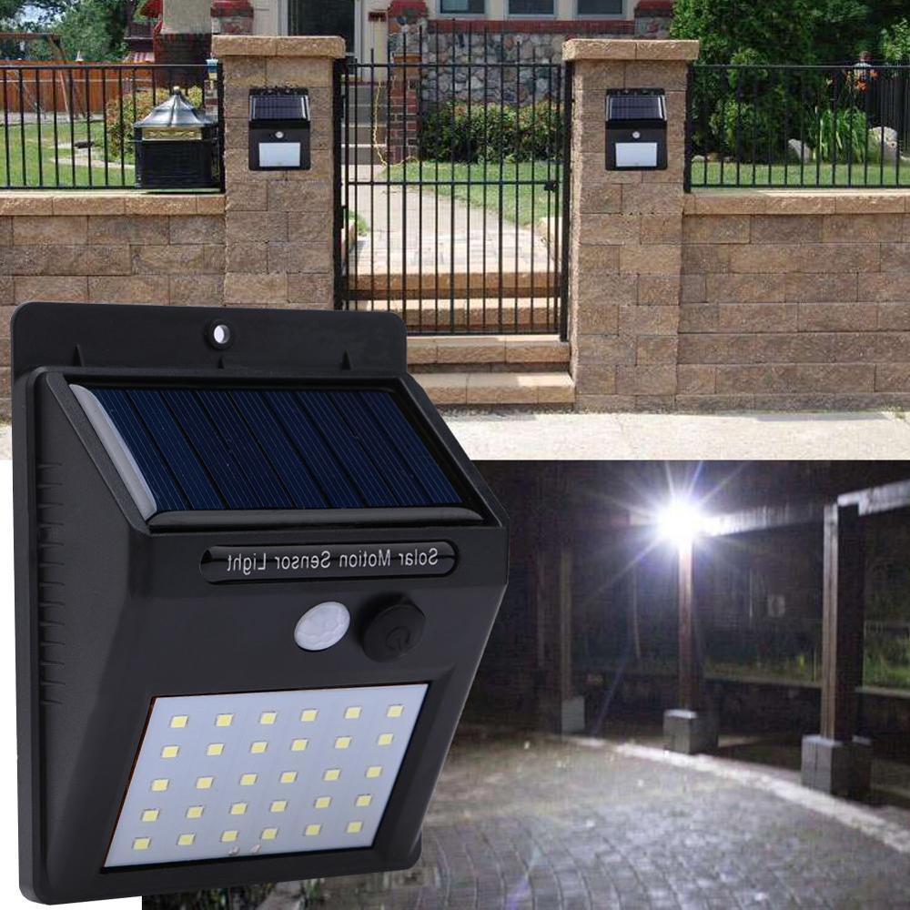 Изображение товара: Садовый светильник на солнечной батарее, 30 светодиодный, водонепроницаемый, с датчиком движения, с солнечной батареей, для улицы, с питанием от солнца, аварийный настенный светильник