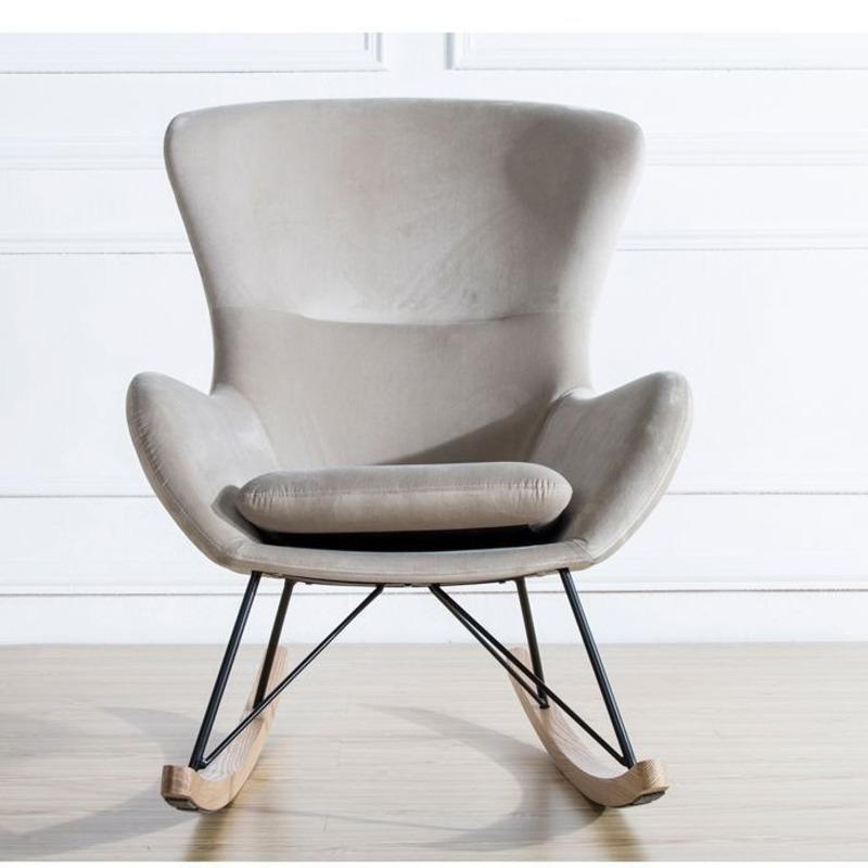 Изображение товара: Кресло-качалка одноместное, деревянное кресло-качалка, в нордическом стиле, для взрослых