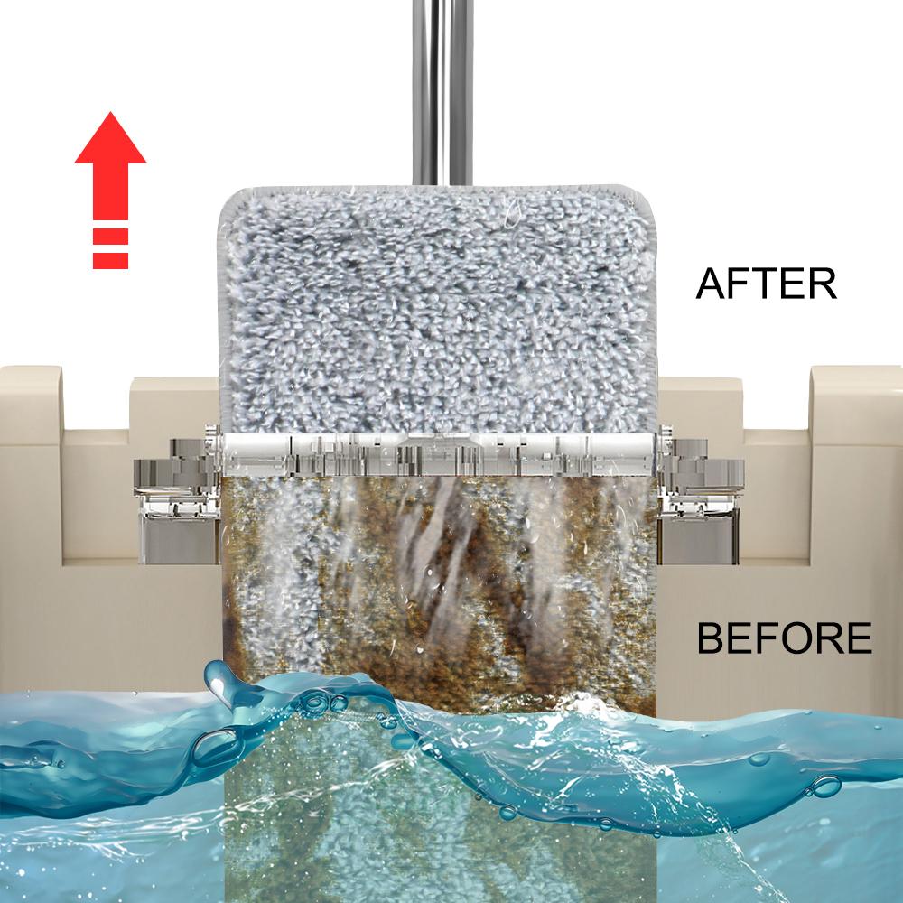 Изображение товара: HILIFE плоская выдавливаемая Волшебная швабра с вращающимся ведром автоматический деревянный пол ленивые швабры Ручная стирка сверхтонкая волоконная Чистящая Швабра