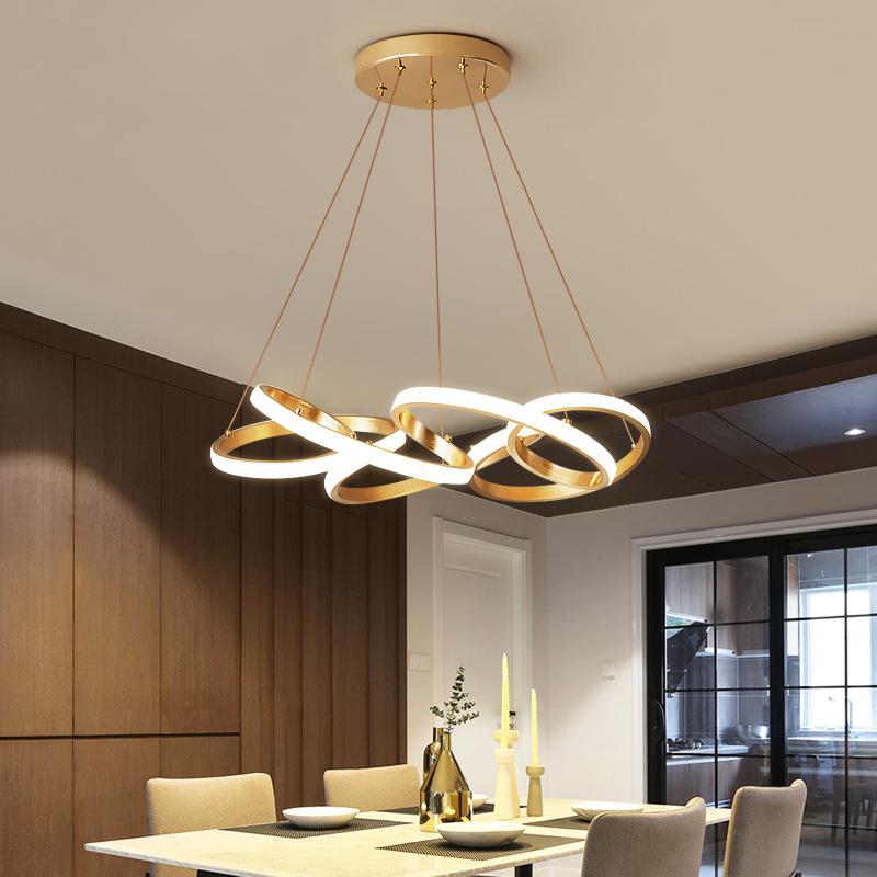 Изображение товара: Modern Minimalist Personality Art Aluminum Circle Shaped Ring-shaped Living Room Bedroom Chandelier Led Dining Room Chandelier