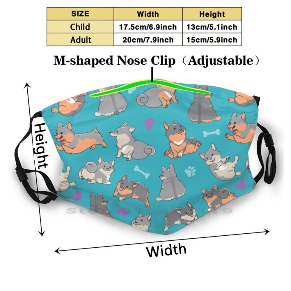 Изображение товара: Упаковка Vallhunds синий милый дизайн фильтр от пыли смываемая маска для лица дети шведская собака вальхунда Sv шведская кошка шведская