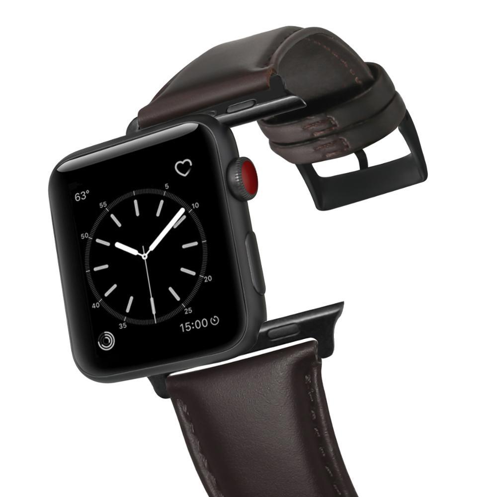 Изображение товара: Ремешок кожаный для Apple Watch 42 мм 38 мм 6 5 4 SE, вощеная кожа, 40 мм 44 мм, iwatch Series 3/2/1