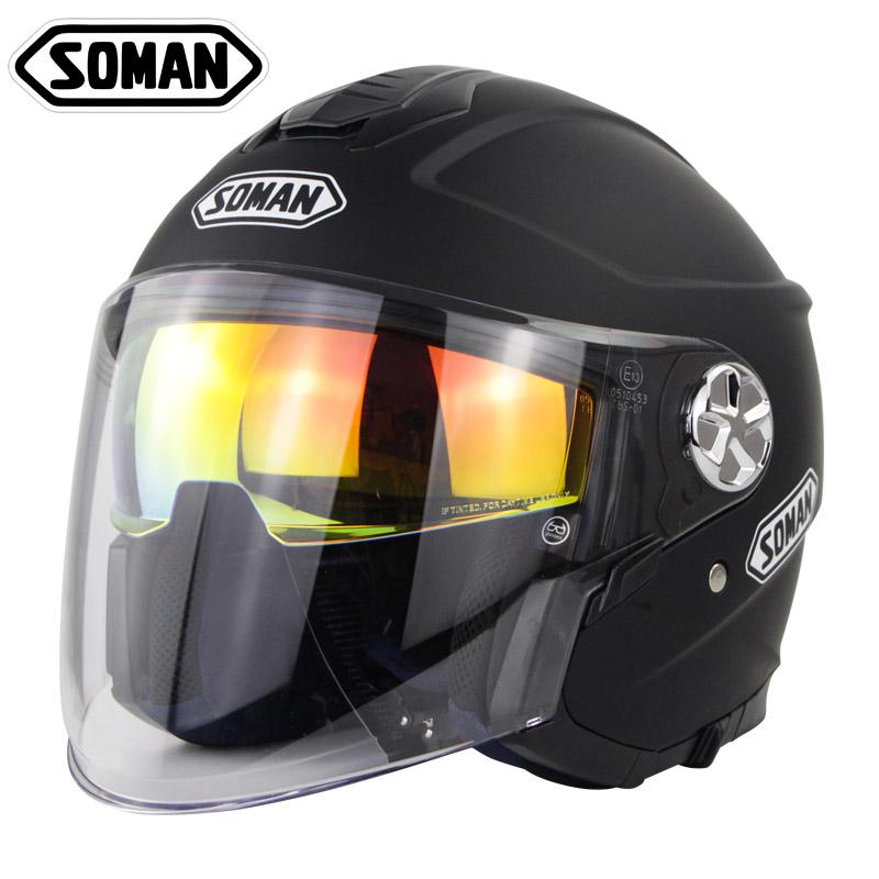 Изображение товара: Высококачественные шлемы для мотоцикла SOMAN с открытым лицом Casco SM519-S
